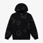 Denim Tears Cotton Wreath Hoodie Black Monochrome front