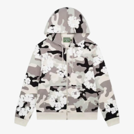 Denim Tears The Cotton Wreath Zip Hoodie White Camo front