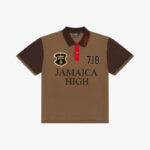 Denim Tears x Stussy Spades Team Polo Brown front