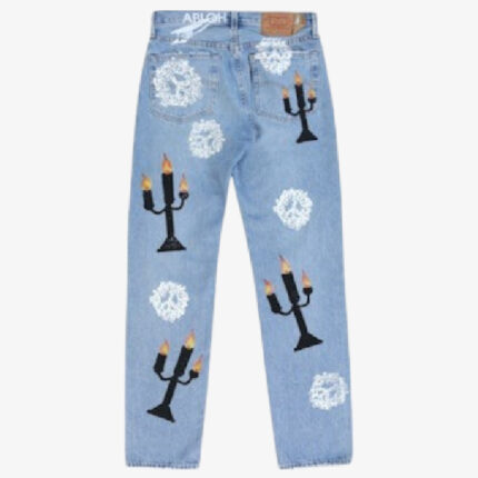 Denim Tears x Virgil Abloh "Message in a Tear" Printed Jeans Blue